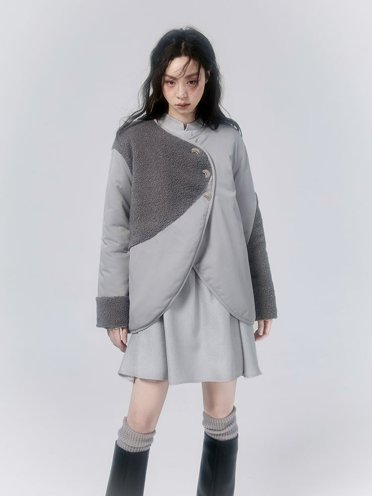 Cotton No-Collar Jacket ＆ Muffler