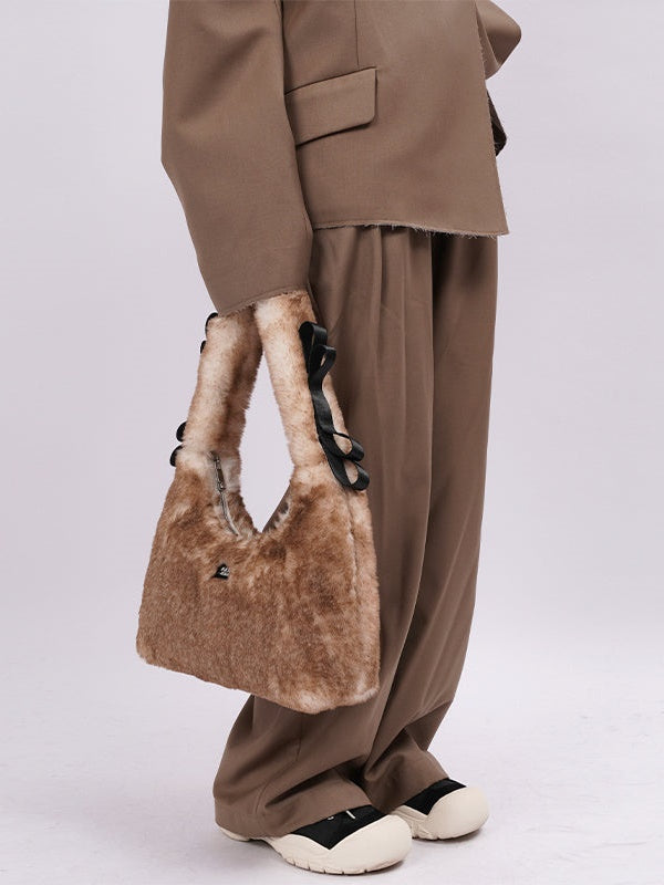 Y2K One-SHOULDER FUR BAG