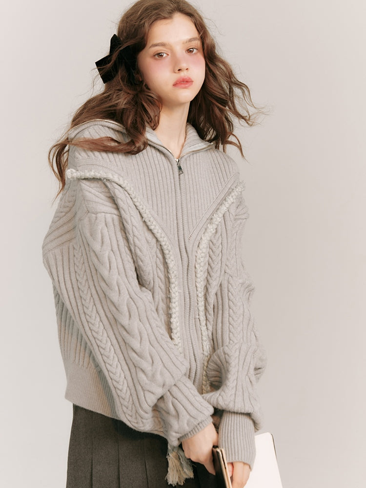 Knit Zip Cardigan