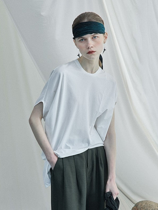 Niche Irregular Loose Cotton T-shirt