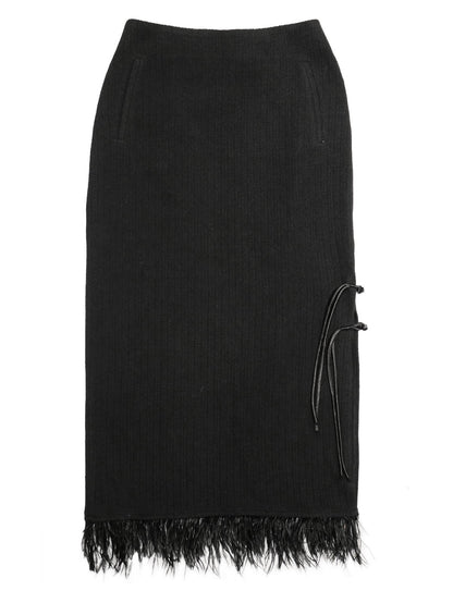 Chinese-style Buckle Slim Long Skirt