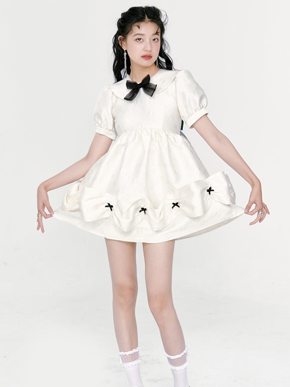 Doll Collar Girl Puff Sleeve Dress