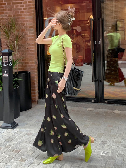 Floral Printed Wide-Leg Pants