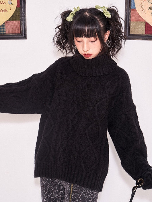 Turtleneck Cable Sweater