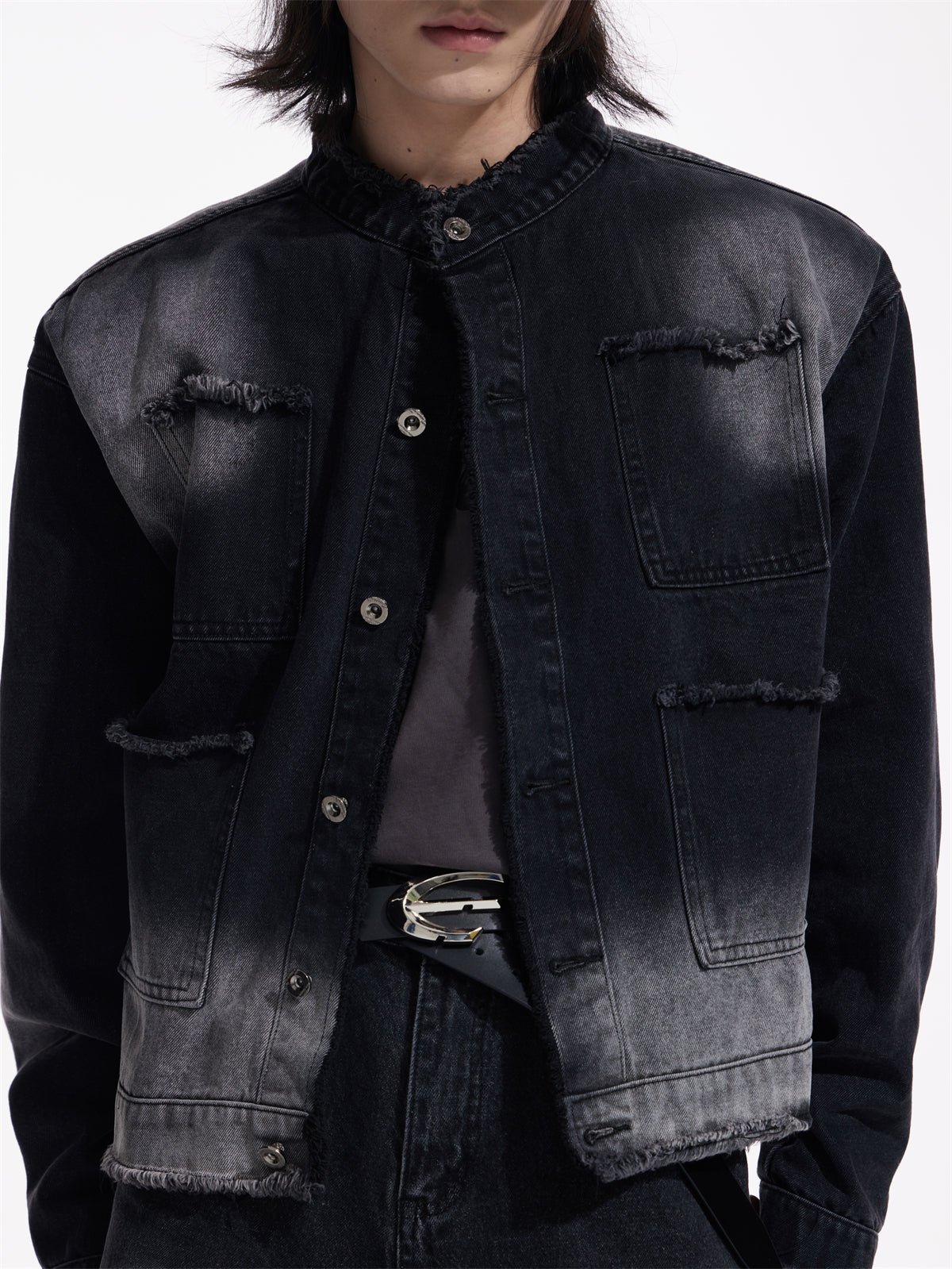 Raw Edge Design Casual Denim Jacket