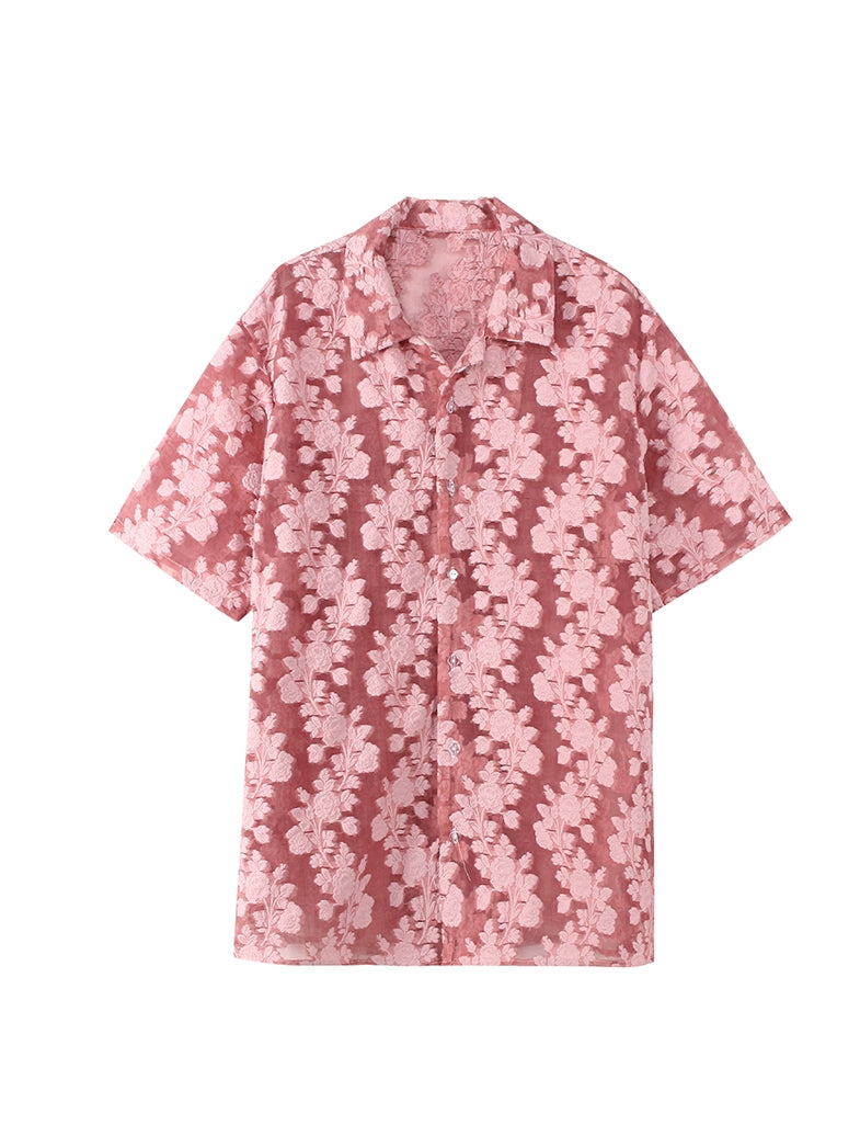 Translucent Loose Short-sleeved Shirt