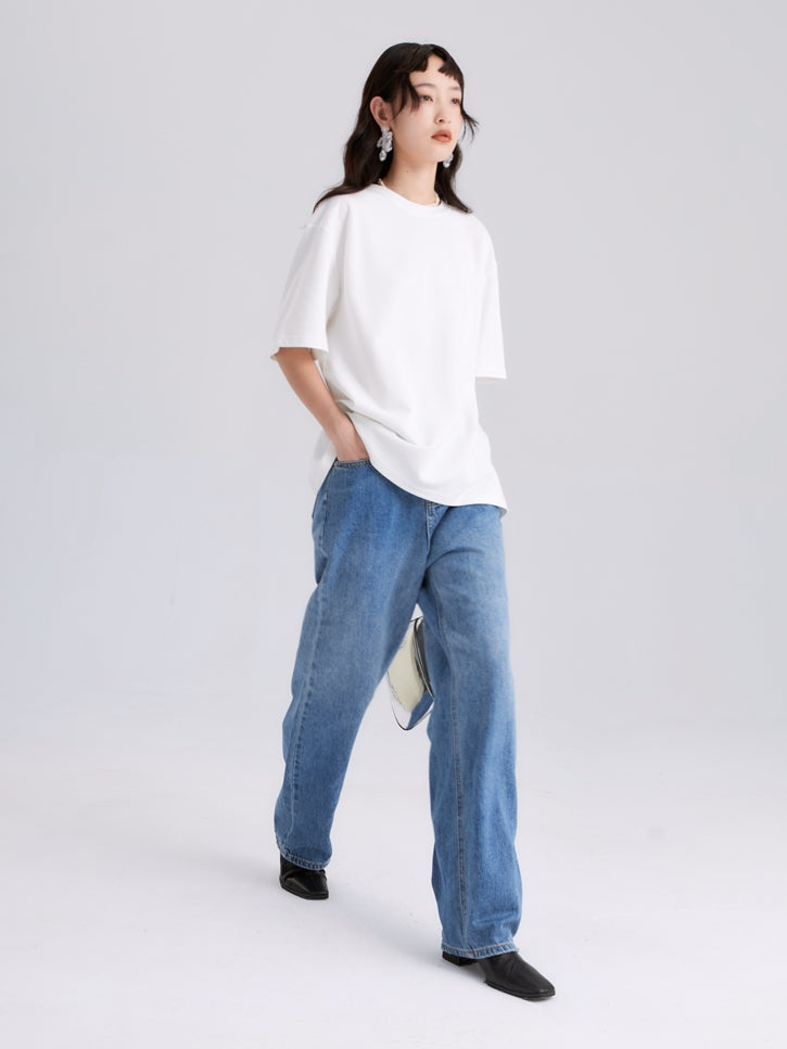 Gelöste Fit -Strait -Jeans gewaschen