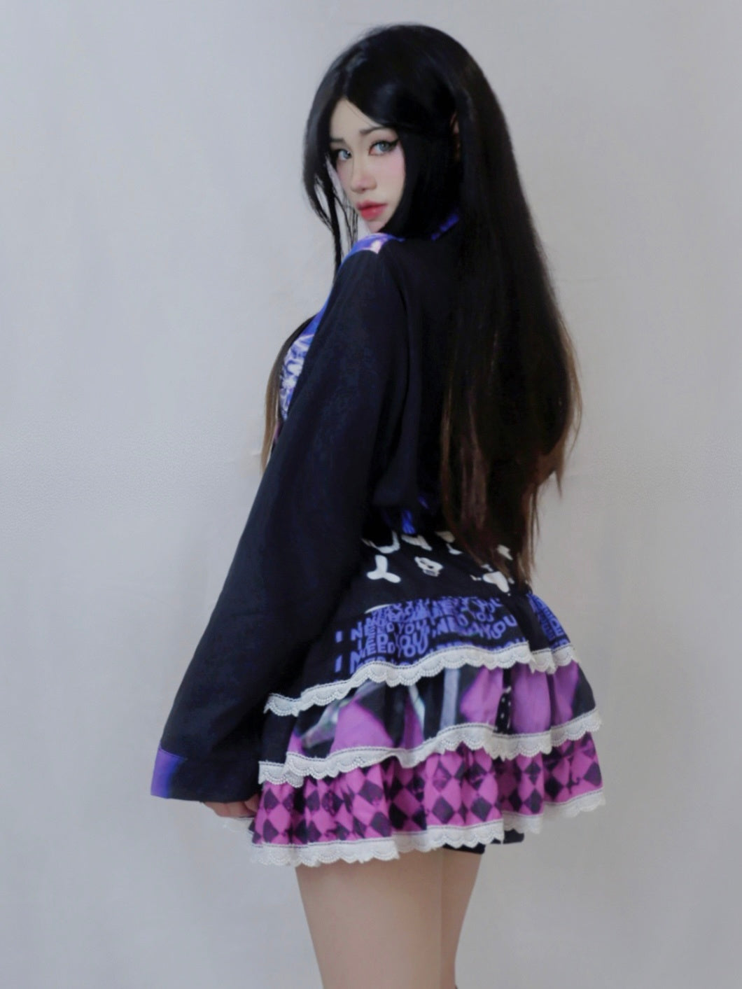 Printing Lace Cake Skirt