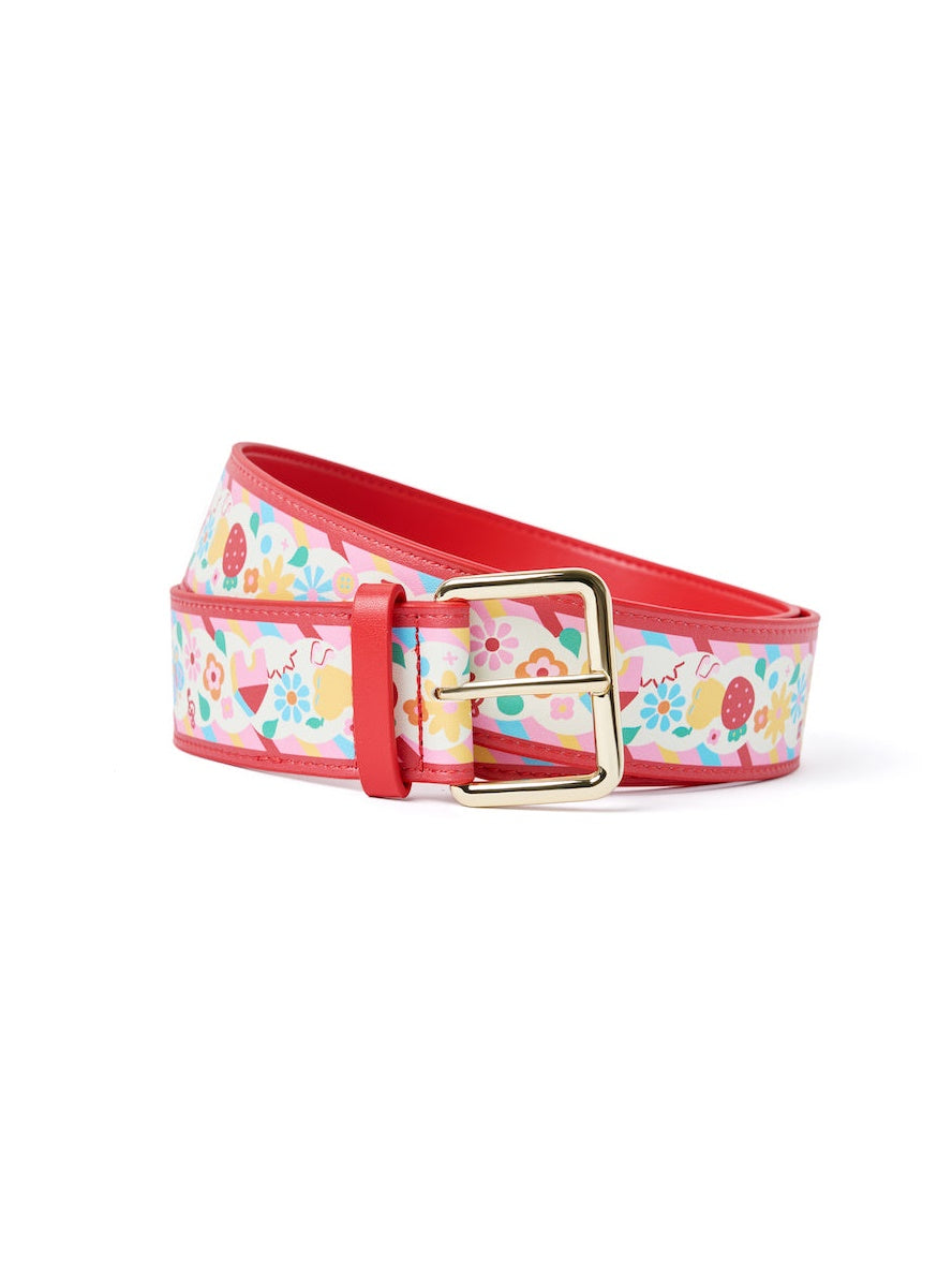 Ceinture à imprimé PU floral