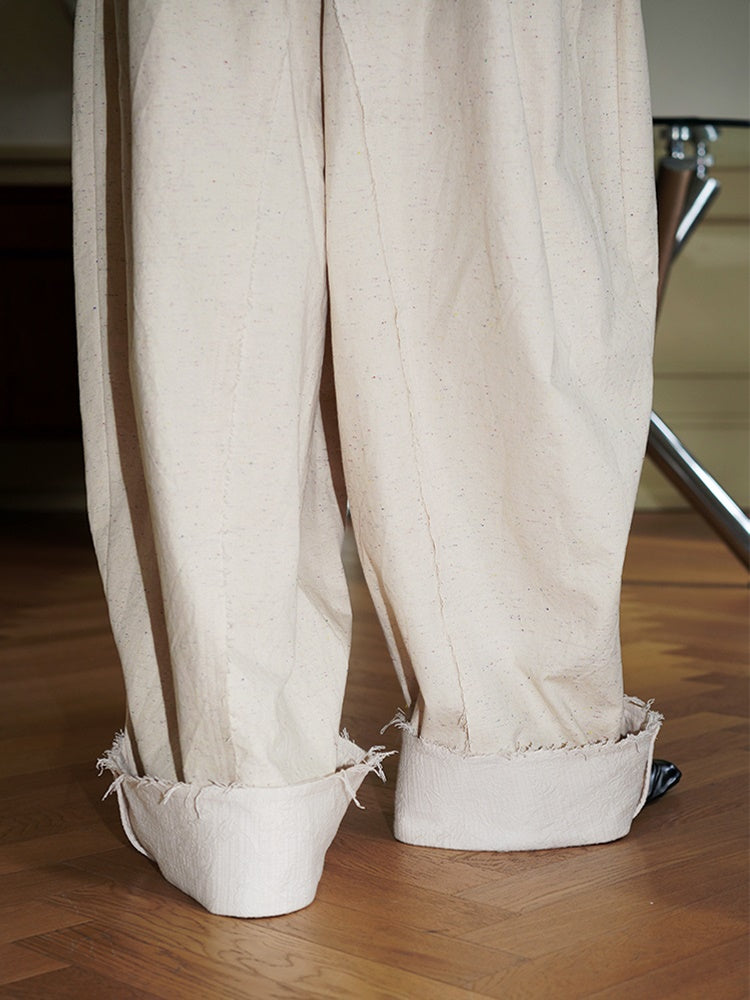 Double Waist Wide-Leg Casual Pants