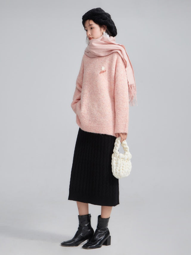 Wool High Waist Knitted Skirt