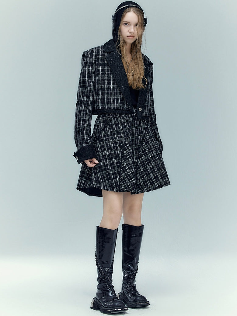 Classic Check Short Jacket &amp; Skirt