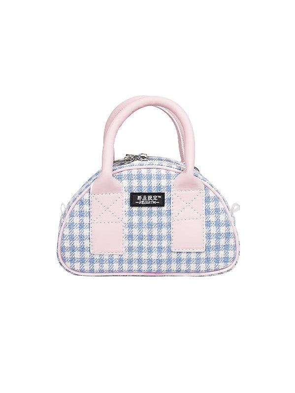 Plaidkontrastfarbe Mini -Tasche