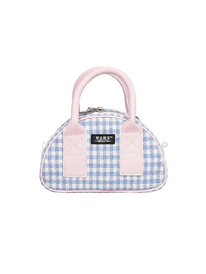 Plaidkontrastfarbe Mini -Tasche