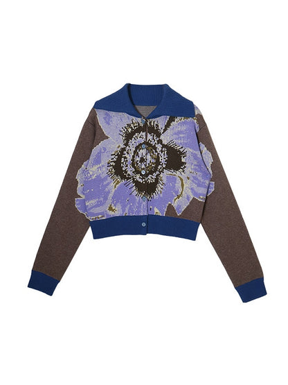 Jacquard Knitted Cardigan