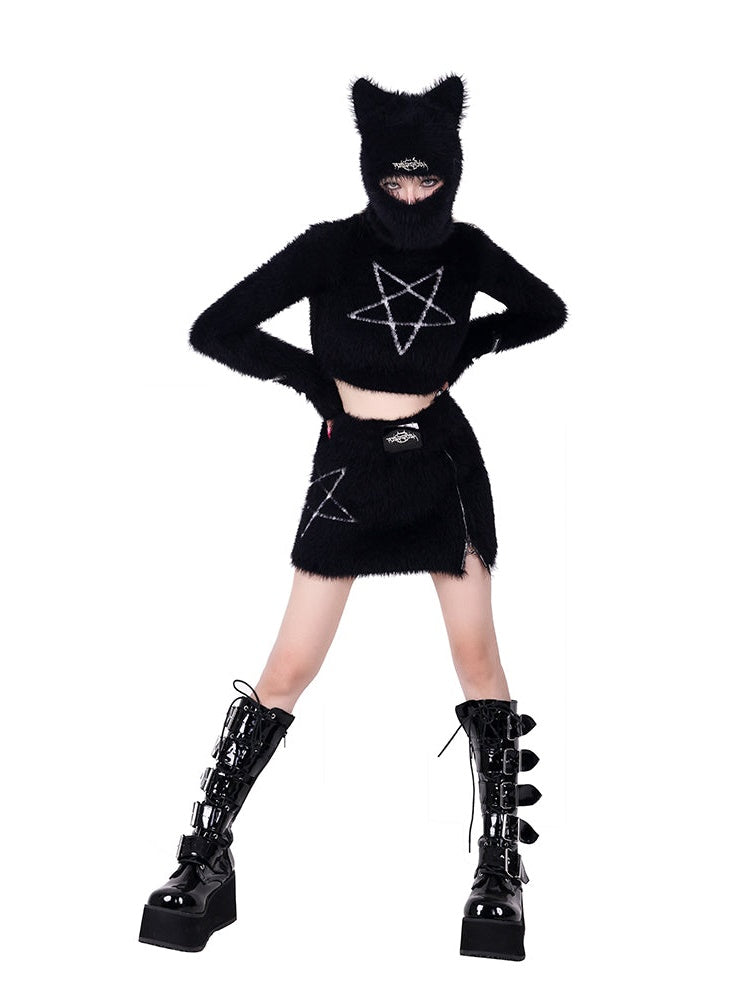 Pentagram Slim Short Strick &amp; Rock