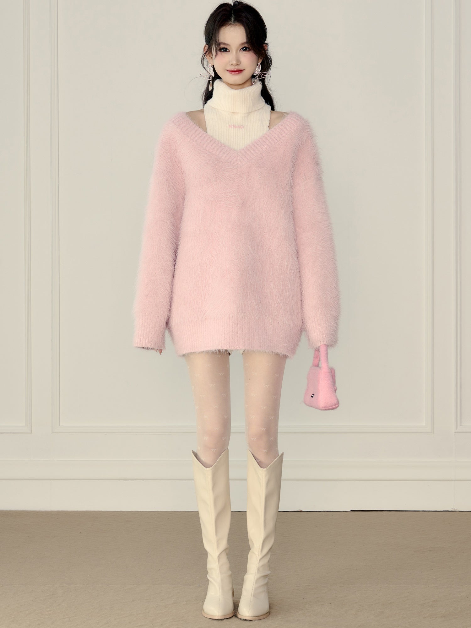 Fake Two-piece Turtleneck Sweater