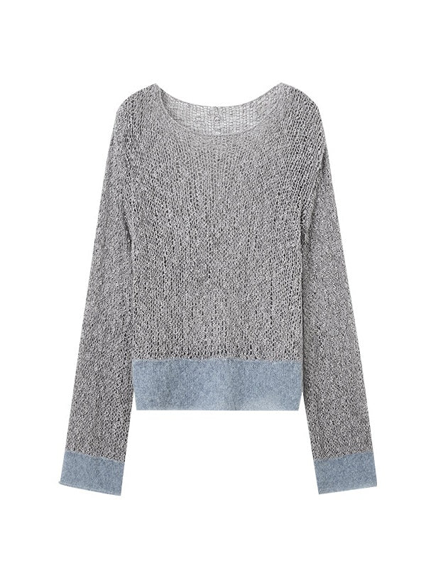 Belly Yarn Stitching Mohair Loose Sweater