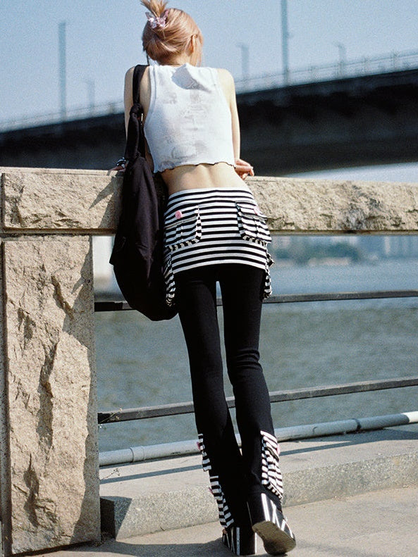 Striped Panel Pants