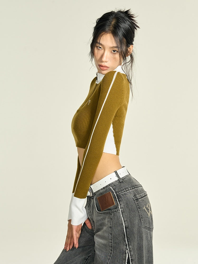 Cropped Wool Knitted Top