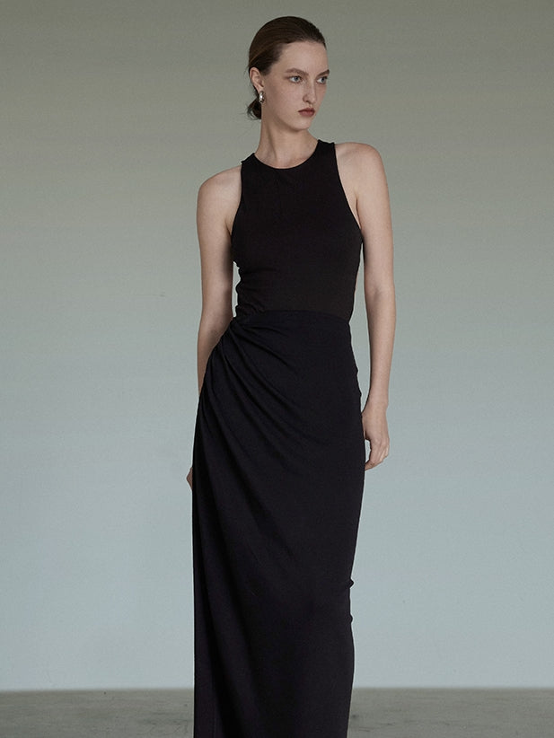 Black Sleeveless All-in-one