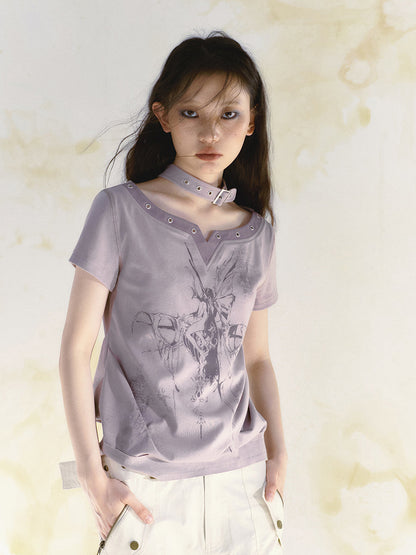 Butterfly Girl Print T-Shirt