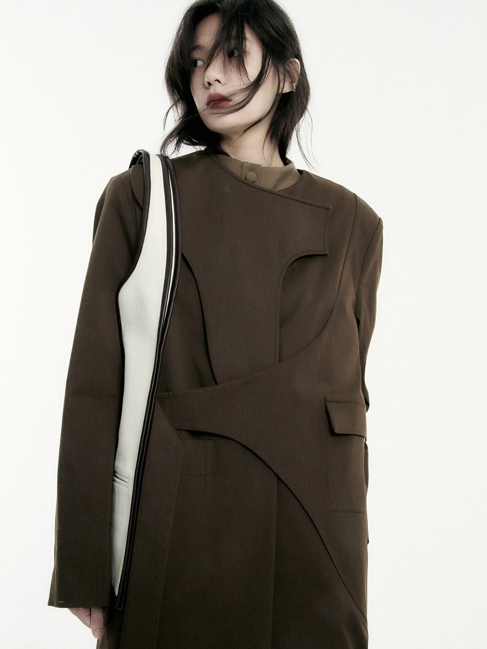 Asymmetry ROUND-CUT LONG-COAT