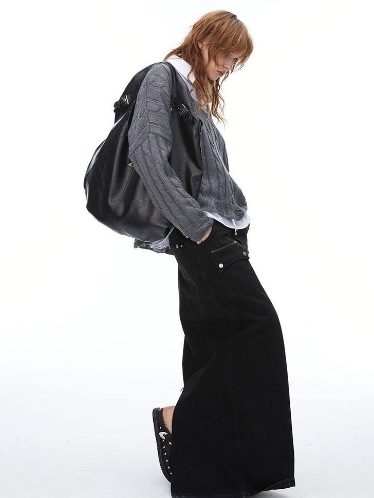 Tasche Denim Maxi Low-Rise-Rock