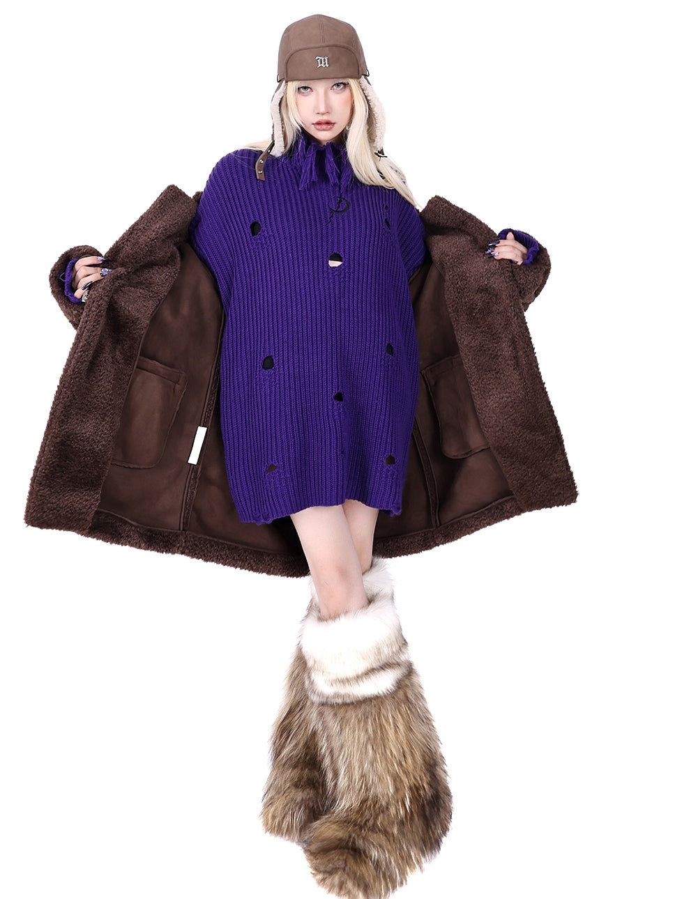 Manteau de fourrure en peluche