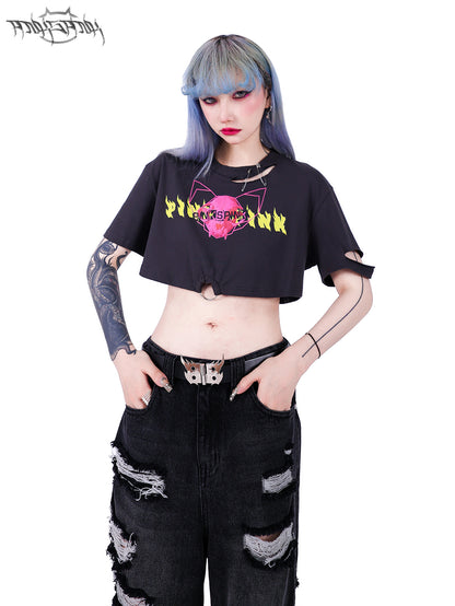 Cropped Loose Nichi Ring T-Shirt