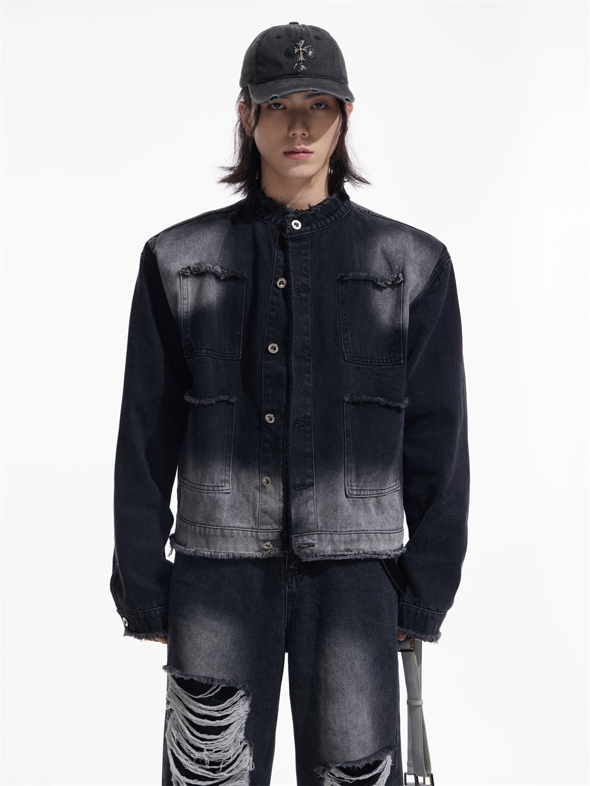 Raw Edge Design Casual Denim Jacket – ARCANA ARCHIVE