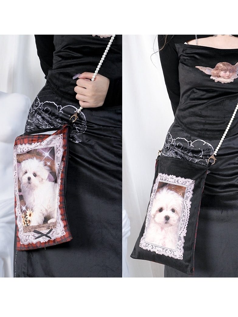 Animal Plaid Cross Lace Gothic Bag Gothic