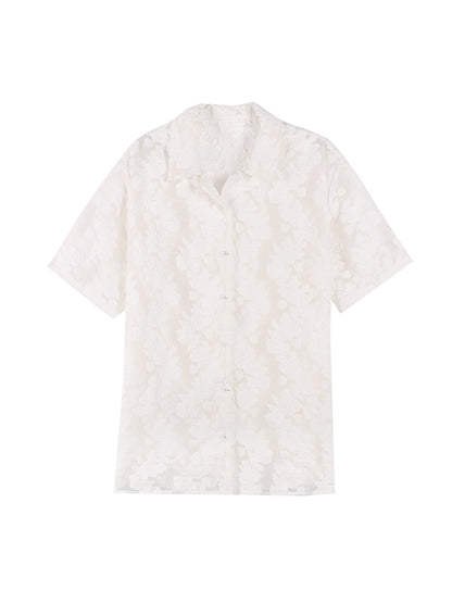 Translucent Loose Short-sleeved Shirt