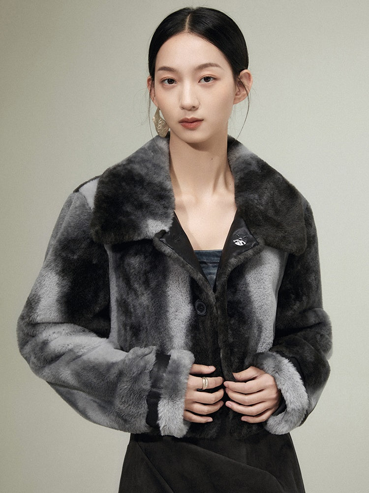 Eco-friendly Fur Short Lamb Wool Coat