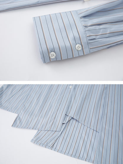 Striped Tie Loose Shirt