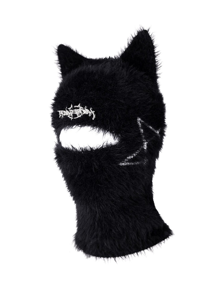 Cat Ears Masked Knitted Hat