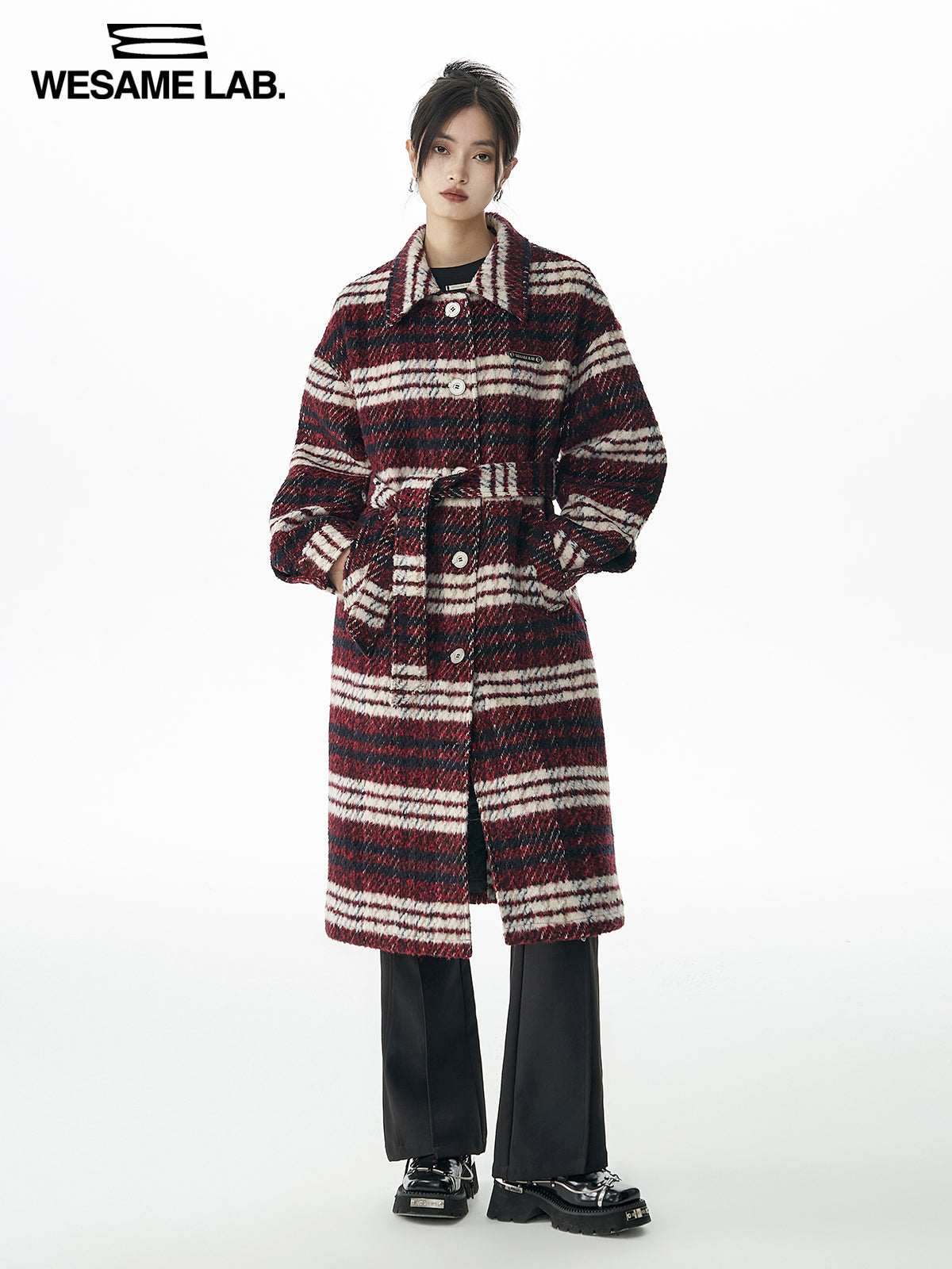 CHECKED LONG RETRO STENKLER-COAT