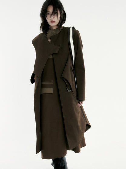 Asymmetry Round-cut  Long-coat