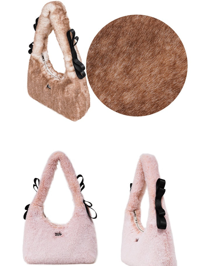 Y2K One-SHOULDER FUR BAG