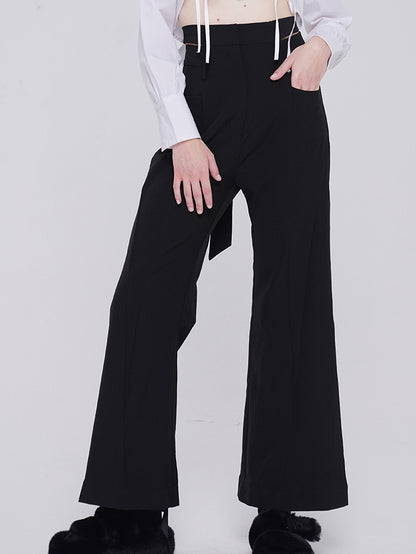 HIGH WAIST STRAPS FLARED PANTS