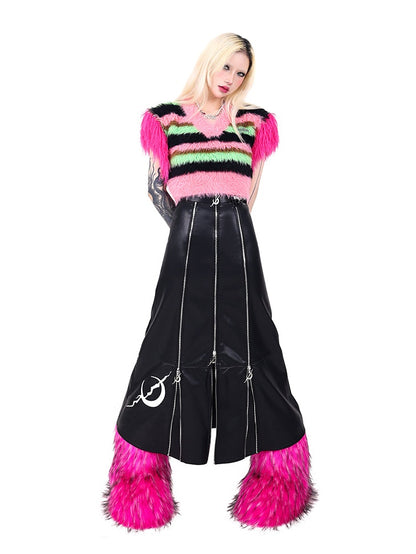 Impact Color Striped Knitted Warm Vest