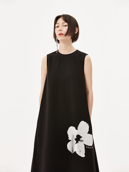 Flower A-Line Sleeveless Dress