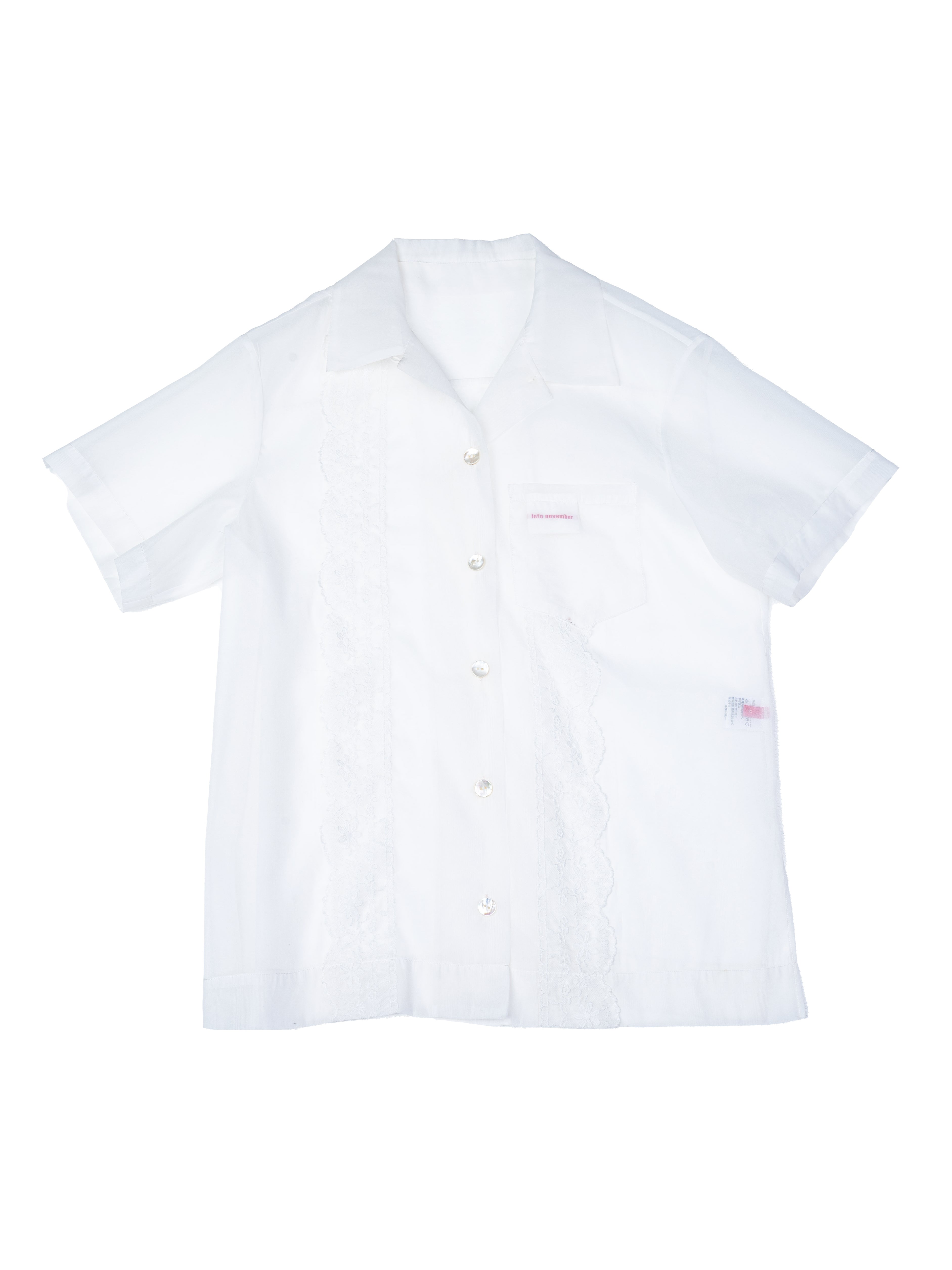 Organza Lace Short Sleeve Shirt