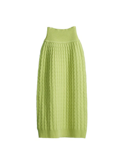 Wool High Waist Knitted Skirt