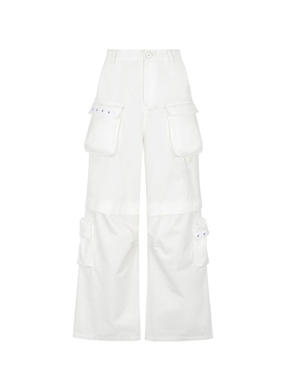 Multi-pocket Loose Straight Wide-leg Pants