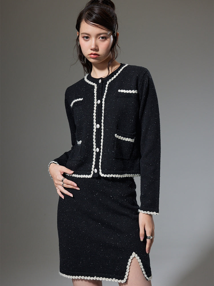 Fragrance Knitting Cardigan Jacket &amp; Skirt