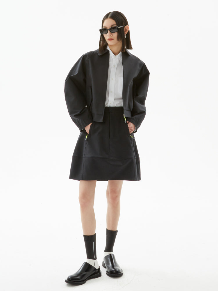 Raglan Sleeve Jacket Skirt Suit