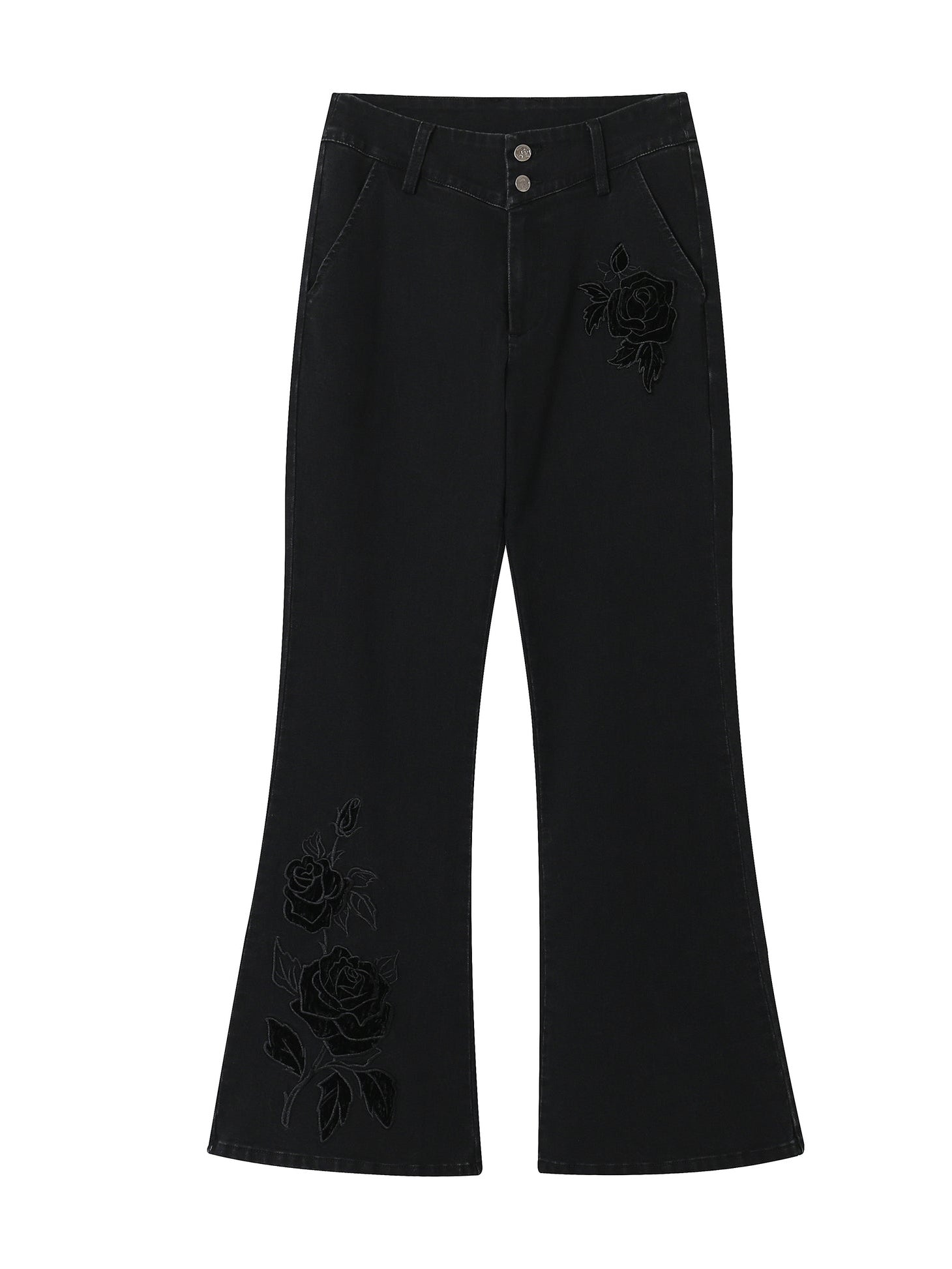 Retro EMBROIDERED FLARED JEANS