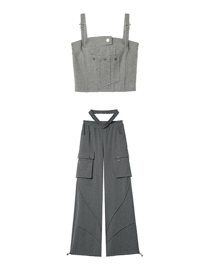 THREE-DIMENSIONAL POCKET VEST &amp; CASUAL PANTS