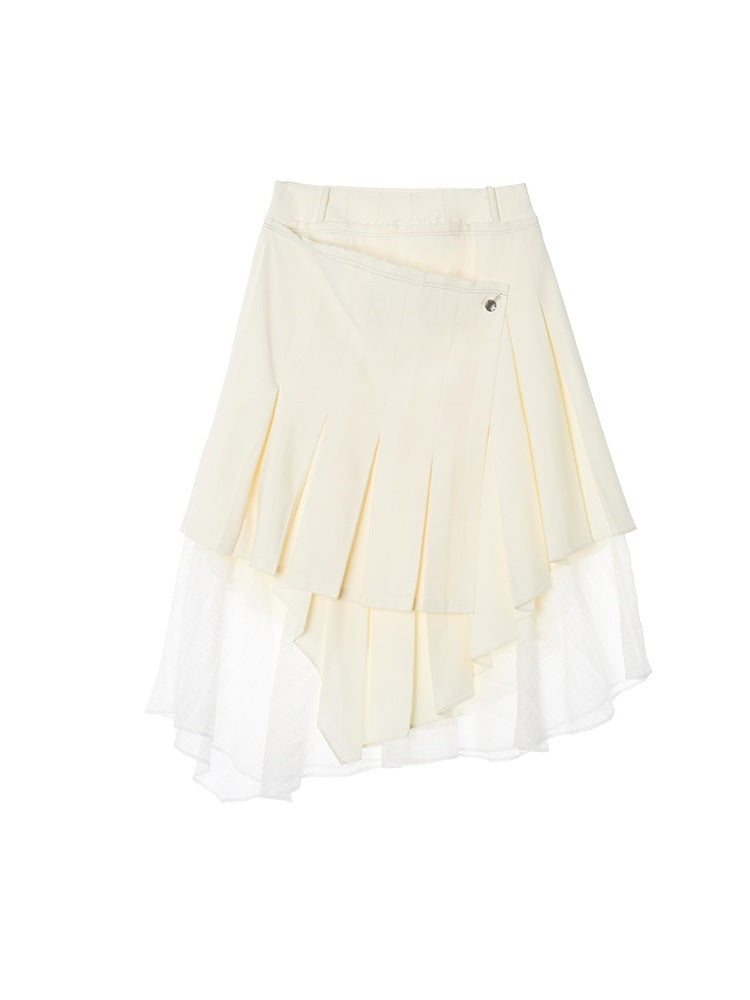 Lace PLEATS NICHI BLOUSE SKIRT